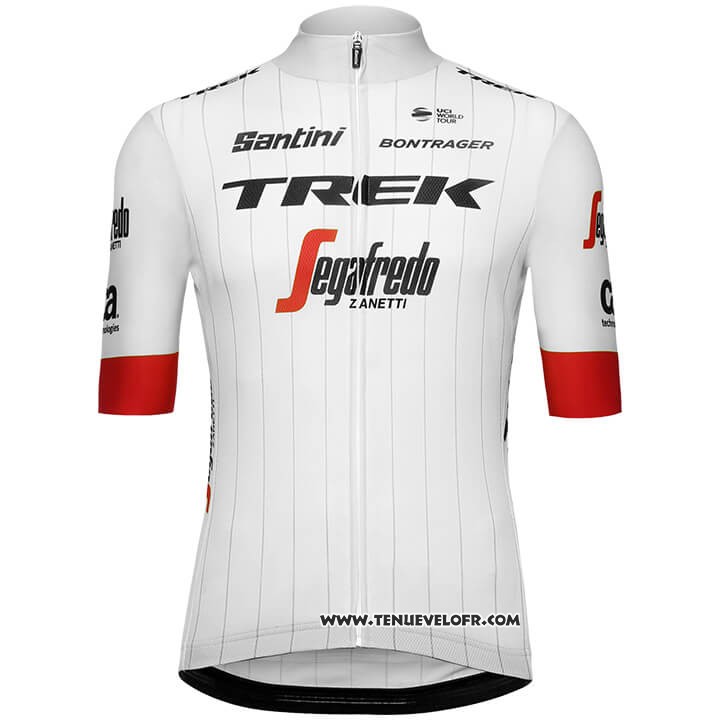 2018 Maillot Ciclismo Trek Segafredo Tour DE France Blanc Rouge Manches Courtes et Cuissard